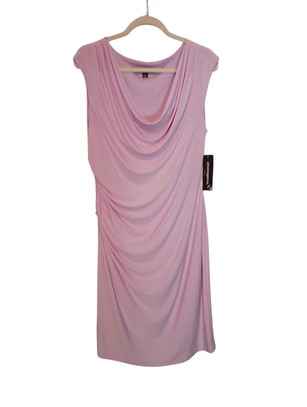 Sharagano Stretch Sheath Dress Lilac Sleeveless Knee Length Ladies Size 14